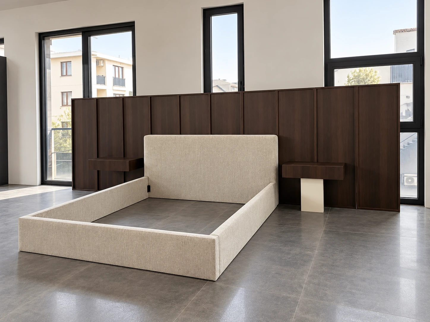 Bed frame in production · Retouched project image