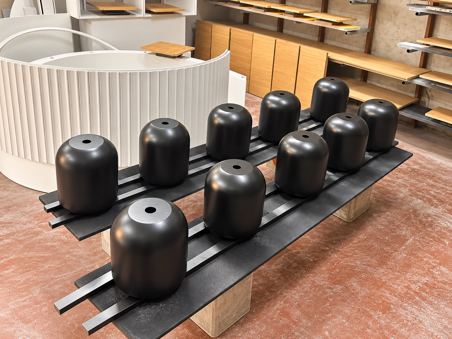 Turned table bases · Retouched project image