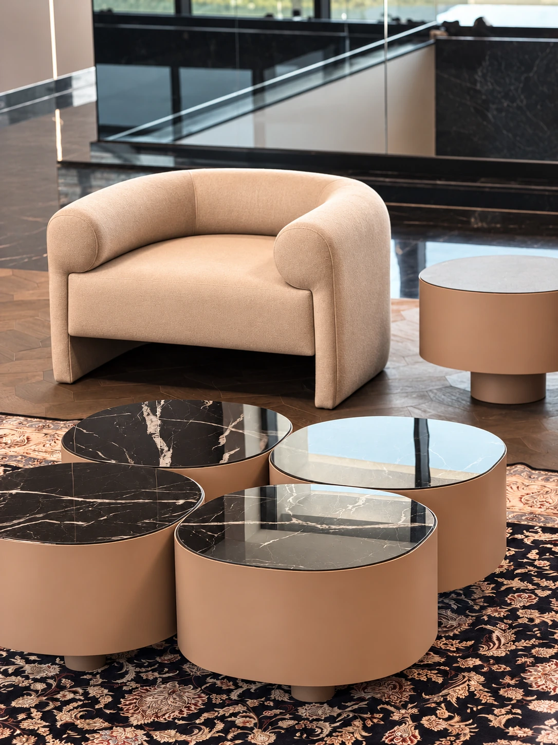 Armchair and table grouping · Retouched project image
