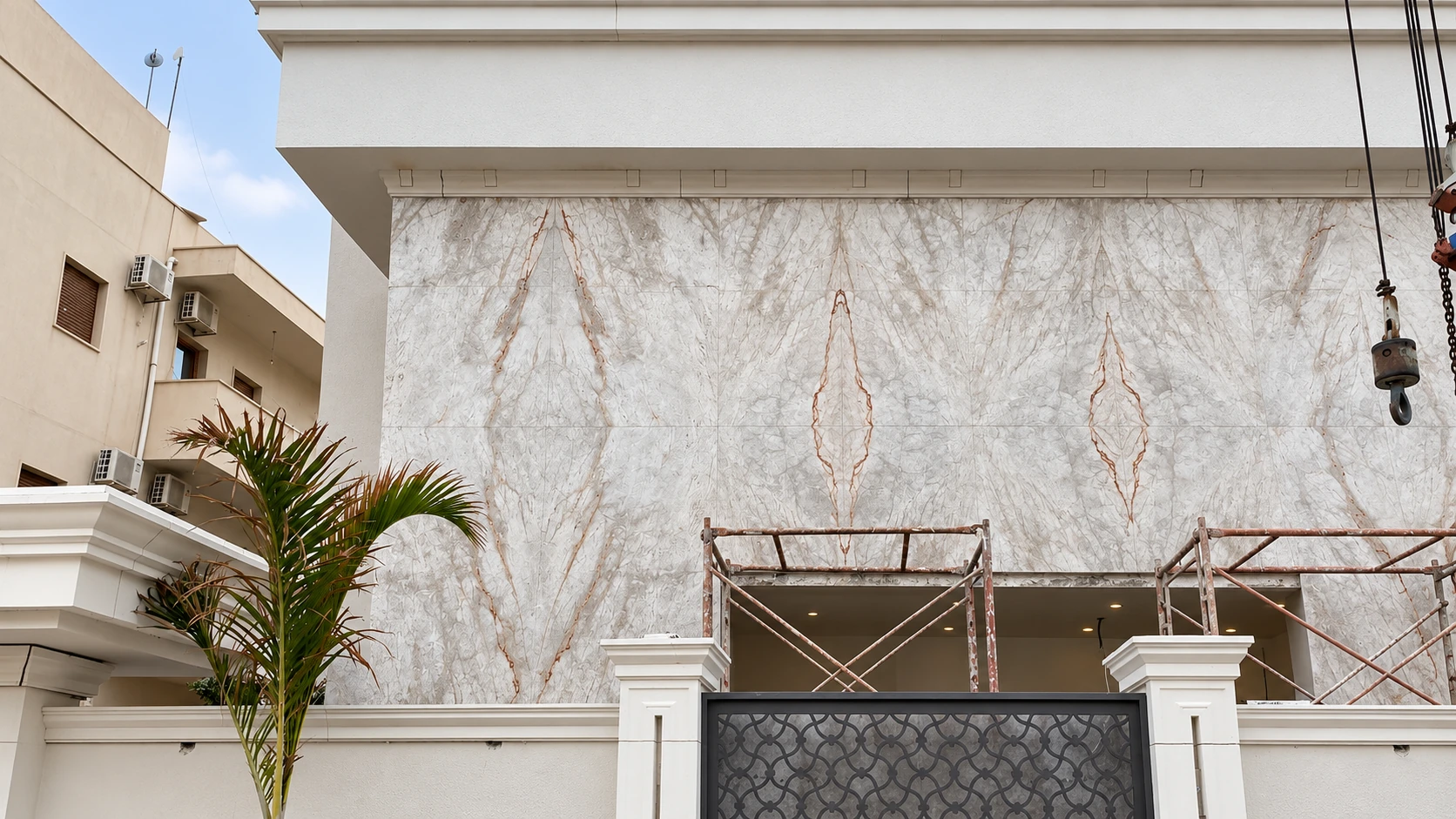 GRC facade elements in context · Retouched project image