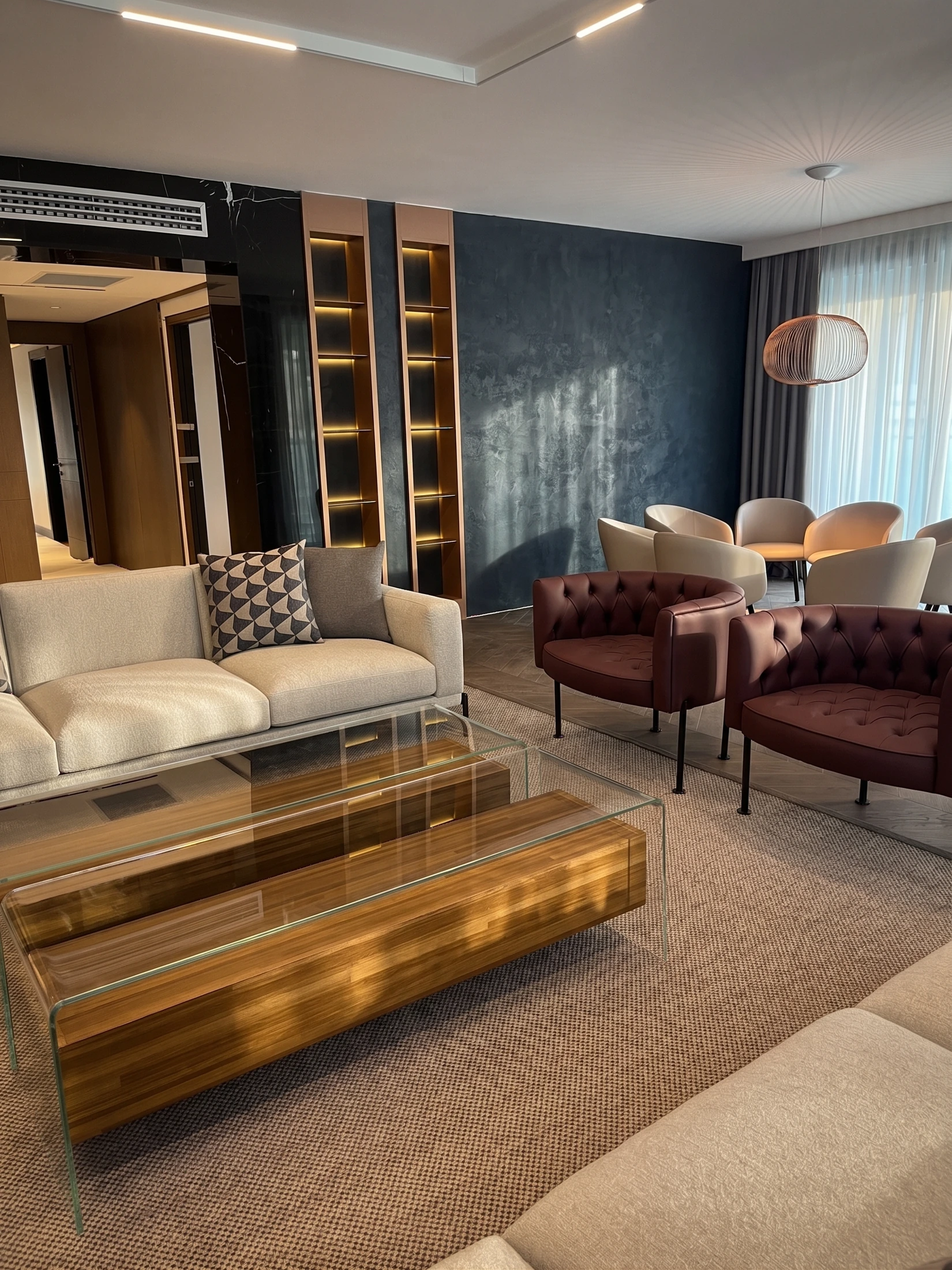 Bedroom and lounge · Edited archive image