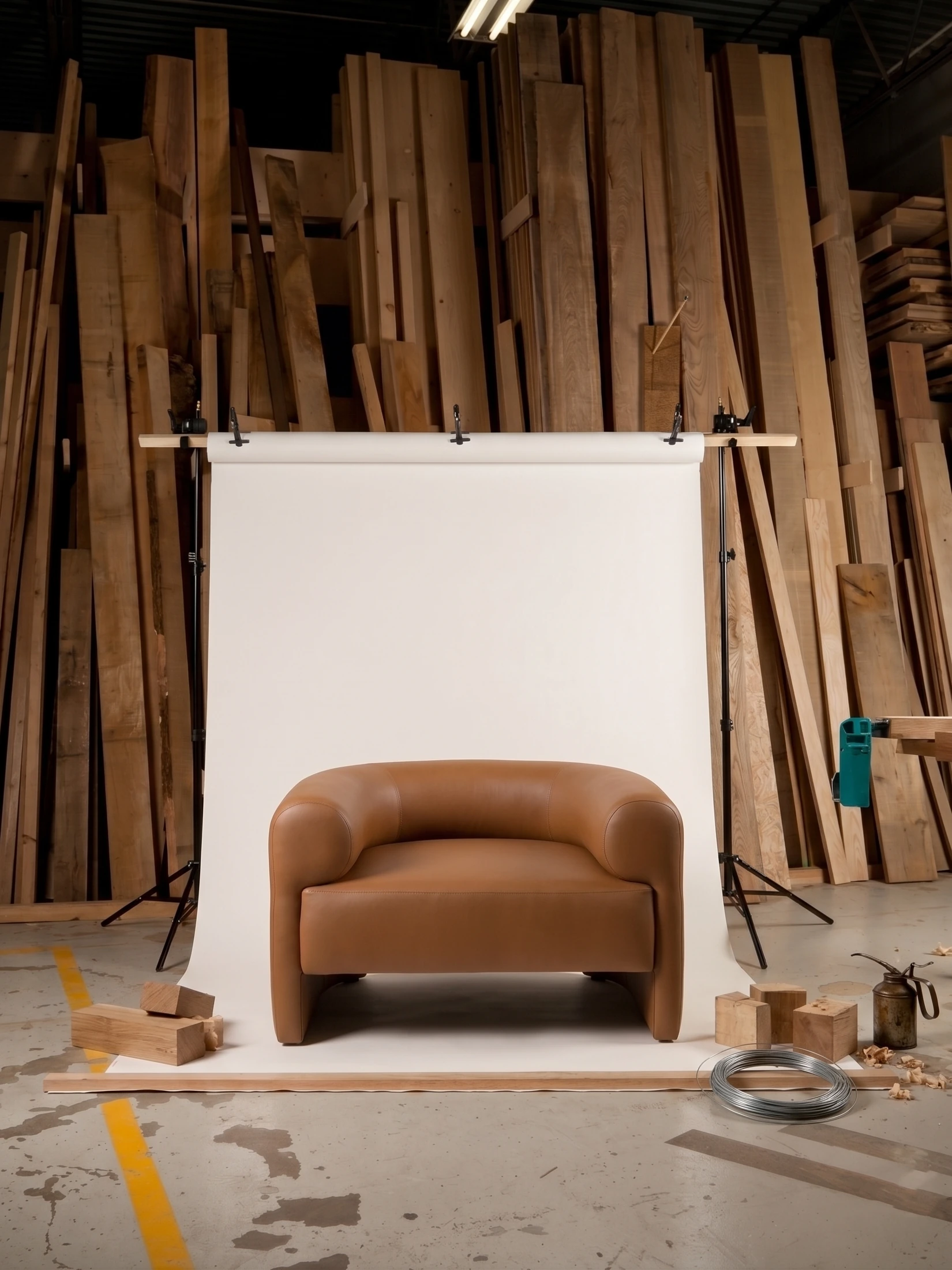 Curved chair frame · Edited archive image