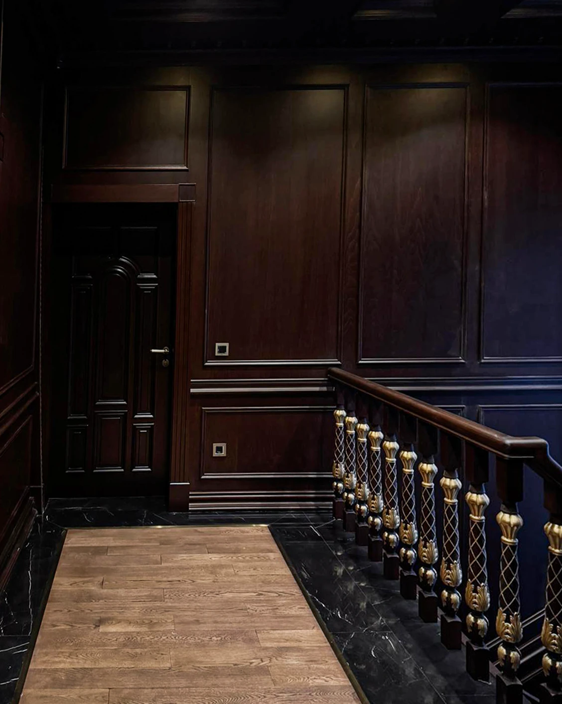 Landing and balustrade · Edited archive image