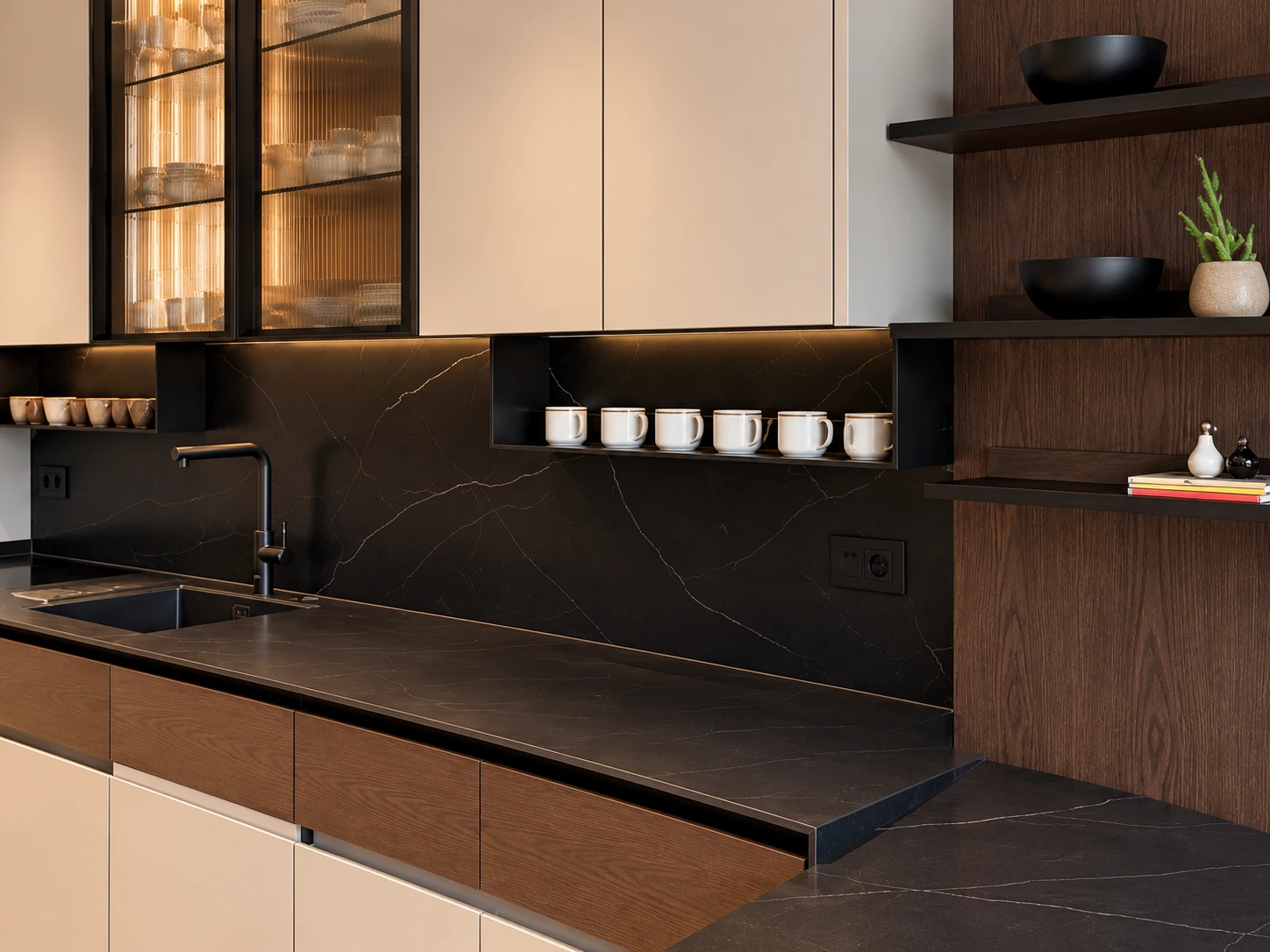 Kitchen cabinet joinery detail · AI-assisted detail study from project imagery