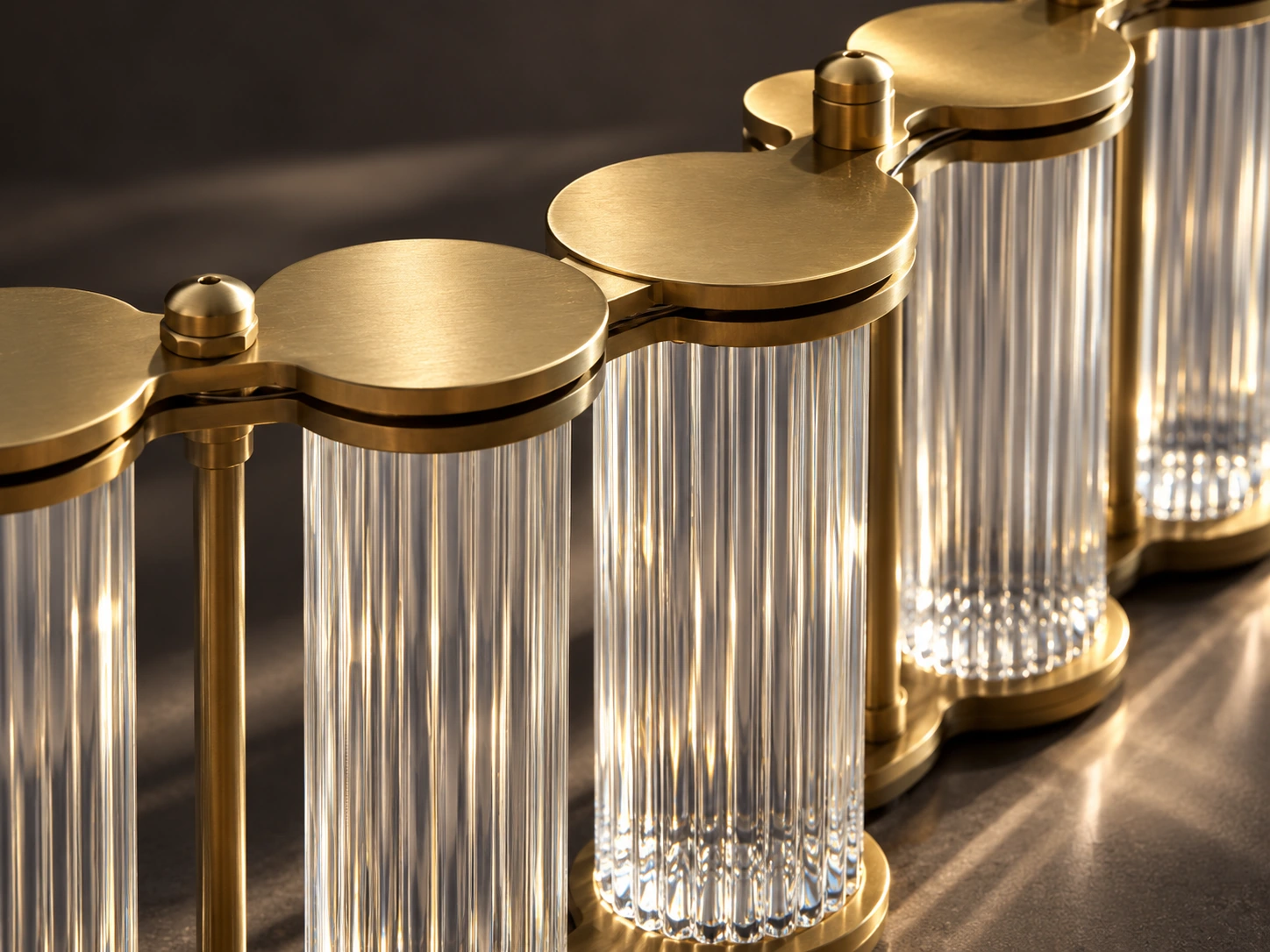 Light / brass and fluted glass · Editorial material study